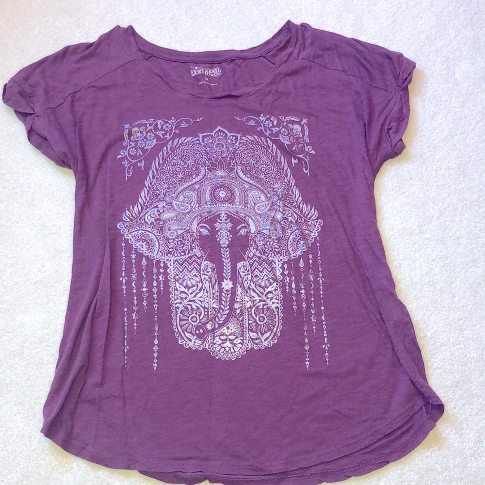 “Lucky Brand” eggplant t-shirt. Size medium